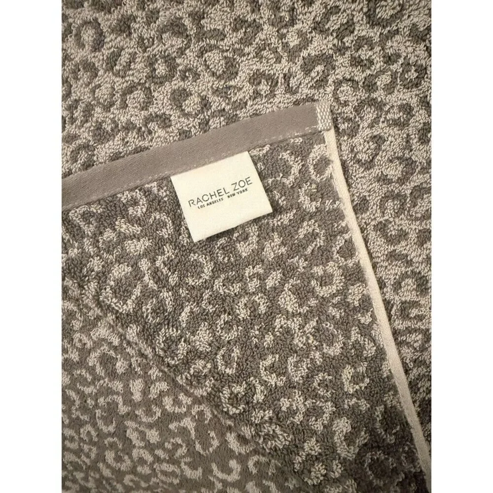 Rachel Zoe Leopard cheetahTowel Set 100% Cotton Bath, Hand Washcloths NWT